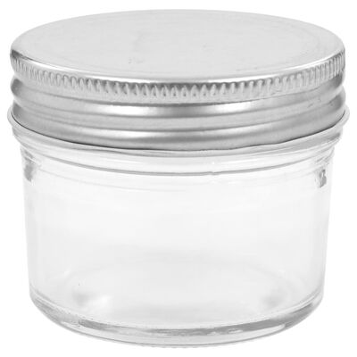 vidaXL Vaso per Marmellata in Vetro Coperchio Argento 48 pz 110 ml