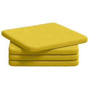 vidaXL Cuscini per Seduta 4 pz Tessuto Giallo Chiaro 40 x 40 x 3 cm