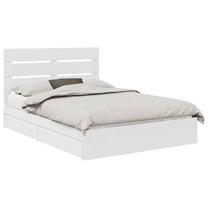 vidaXL Letto con Contenitore Bianco 140 x 190 cm Legno multistrato
