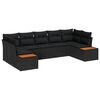vidaXL Set Divano da Giardino 7 pz Nero polyrattan