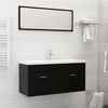 vidaXL Set Mobili da Bagno Nero in Truciolato