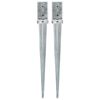vidaXL Picchetti di Terra 2 pz Argento 8x8x76 cm in Acciaio Zincato