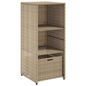 vidaXL Armadietto Portaoggetti Giardino Beige 50x55x115cm Polyrattan