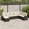 vidaXL Set di divani con cuscino Marrone e crema polyrattan