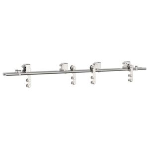vidaXL Kit Binari Porta Scorrevole 183 cm Acciaio Inossidabile Argento
