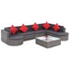 vidaXL Set da Giardino 8 pz con Cuscini in Polyrattan Grigio