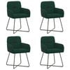 vidaXL Sedie da pranzo 4 pz Velluto Verde Scuro 59 x 56,5 x 86 cm