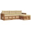 vidaXL Set di divani da esterno con cuscino 4 pcs Naturale e Beige