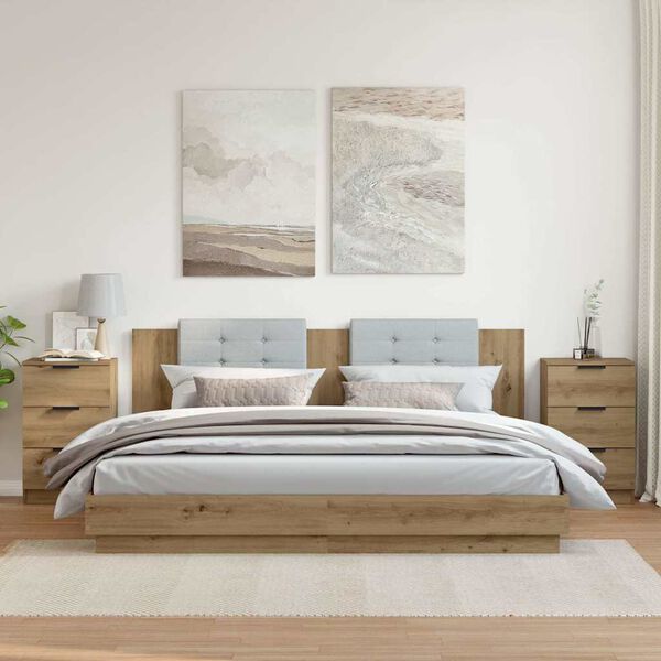 vidaXL Comodini 2pz Rovere Artigianale 40x36x65cm in Legno Multistrato