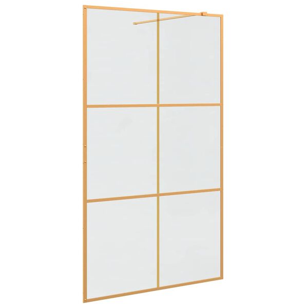 vidaXL Parete Doccia Walk-in Oro 115 x 195 cm vetro temperato