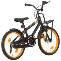 vidaXL Bici per Bambini con Trasportino Frontale 18'' Nero e Arancione