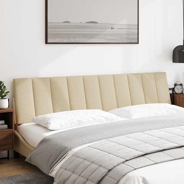 vidaXL Cuscino Testiera Hanko Crema 200 cm in Tessuto