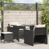 vidaXL Set Divani da Giardino 4 pz con Cuscini Nero in Polyrattan