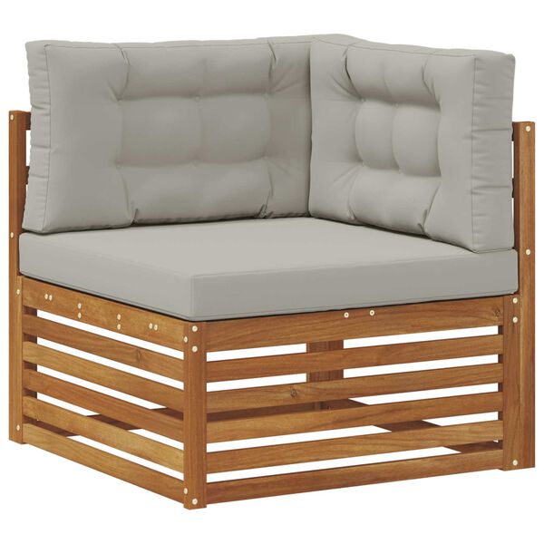 vidaXL Set di divani da esterno 6 pcs Grigio Naturale e Chiaro