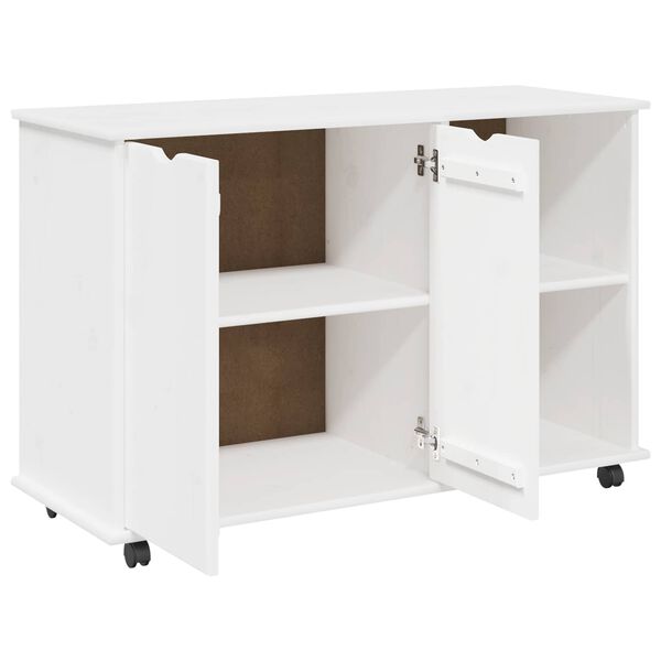 vidaXL Mobile con Ruote con ruota Bianco 100 x 39 x 65,5 cm