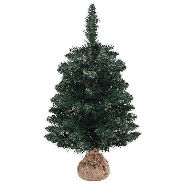 vidaXL Albero di Natale Preilluminato con Palline Verde 60 cm