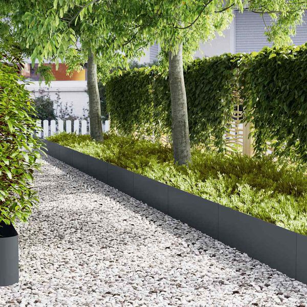 vidaXL Bordura per Prato 50 pcs Antracite 100 x 0.05 x 20 cm