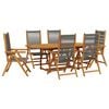 vidaXL Set da Pranzo da Giardino 7 pz Polipropilene e Legno Massello