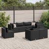 vidaXL Set Mobili da Giardino con Cuscini 8 pz Nero in Polyrattan