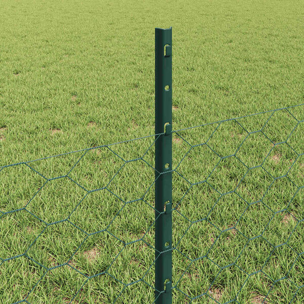 vidaXL Recinzione con Posto Verde 0,5 x 50 m Acciaio e PVC
