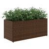 vidaXL Fioriere da Giardino con 2 Vasi Marrone 72x30x32 cm Polyrattan