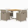 vidaXL Set da Pranzo da Giardino 5 pz con Cuscini Beige in Polyrattan