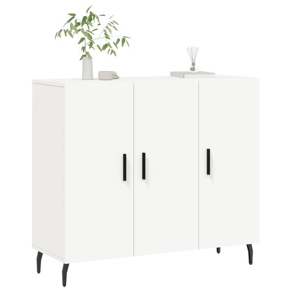 vidaXL Credenza Bianca 90x34x80 cm in Legno Multistrato