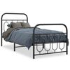 vidaXL Giroletto con Testiera e Pediera Metallo Nero 90x200 cm