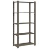 vidaXL Scaffale a 5 Livelli Grigio 80x38x170 cm in Legno di Pino