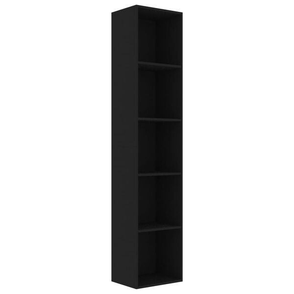 vidaXL Libreria Nera 40x30x189 cm in Legno Multistrato