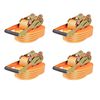 vidaXL Cinghie d'Ancoraggio 4 pz a Cricchetto 2 T 8mx50mm Arancione