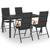 vidaXL Set da Pranzo da Giardino 5 pz Nero e Marrone