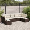 vidaXL Set Divano da Giardino con cuscino 7 pcs Marrone polyrattan