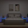 vidaXL Comodini con Luci LED 2pz Grigio Sonoma 35x39x55 cm