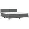 vidaXL Letto a molle con materasso Grigio scuro 200 x 200 cm Tessuto