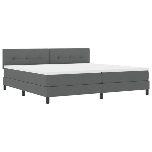 vidaXL Letto a molle con materasso Grigio scuro 200 x 200 cm Tessuto