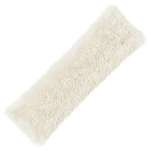 vidaXL Cuscino da Lanciare HEERLEN Bianco 40 x 145 cm Fleece PV