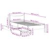 vidaXL Giroletto con Cassetti Bianco 90x190 cm Legno Massello di Pino