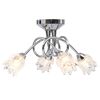 vidaXL Lampadario con Paralumi a Fiori di Vetro per 4 Lampadine G9