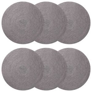 vidaXL Sottobicchieri in juta 6 pz Grigio 100% Juta Tossa