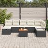 vidaXL Set Divano da Giardino con cuscino 9 pcs Nero Poly Rattan