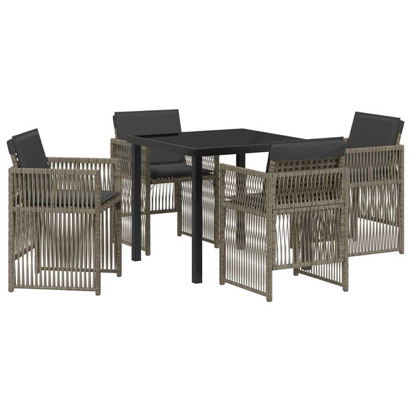 vidaXL Set da Pranzo per Giardino 5 pcs Grigio