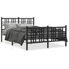 vidaXL Giroletto con Testiera e Pediera Metallo Nero 137x190 cm