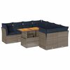 vidaXL Set Divano da Giardino 9 pz con Cuscini Grigio in Polyrattan
