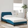 vidaXL Letto con Materasso Dover Blu 100x200 cm in Velluto