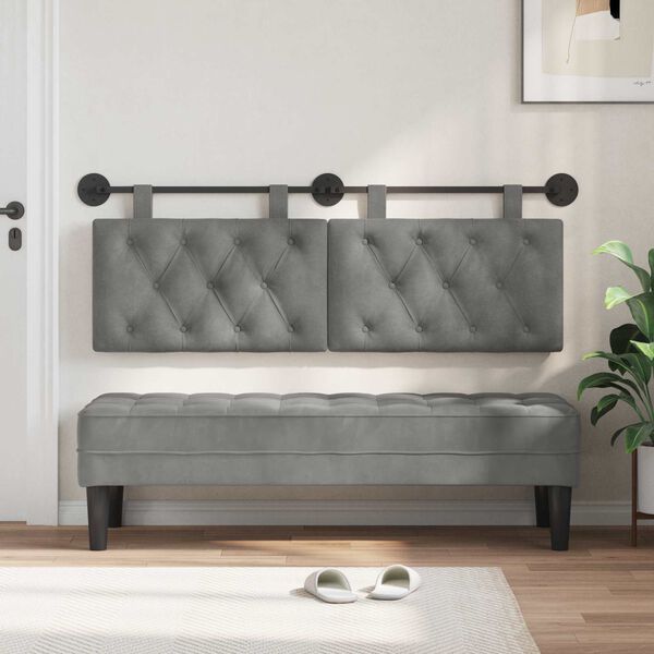 vidaXL Testata appesa Grigio scuro 150 x 55 x 7 cm Velluto