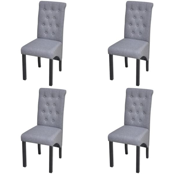 vidaXL Sedie da Pranzo 4 pz Grigio Chiaro in Tessuto