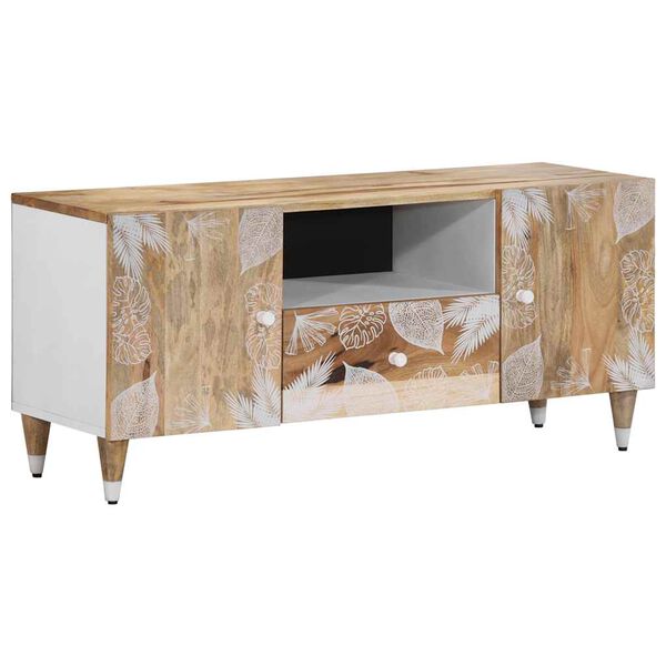 vidaXL Mobile Porta TV 105x33,5x46 cm in Legno Massello di Mango