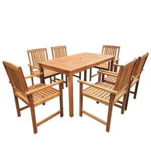 vidaXL Set da Pranzo da Giardino 7 pz in Legno Massello di Acacia