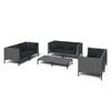 vidaXL Set Divani da Giardino 7 pz con Cuscini Polyrattan Grigio Scuro